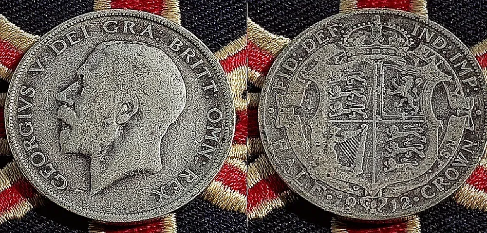 1912 Half Crown Solid Silver Antique Old Coin Year Titanic Ship Sank Vintage UK