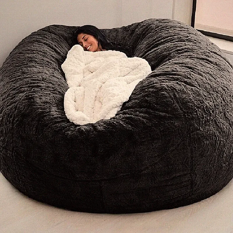 7FT Giant Bean Bag Sofa Living Room Chair Memory Soft Protect Cover No Filling