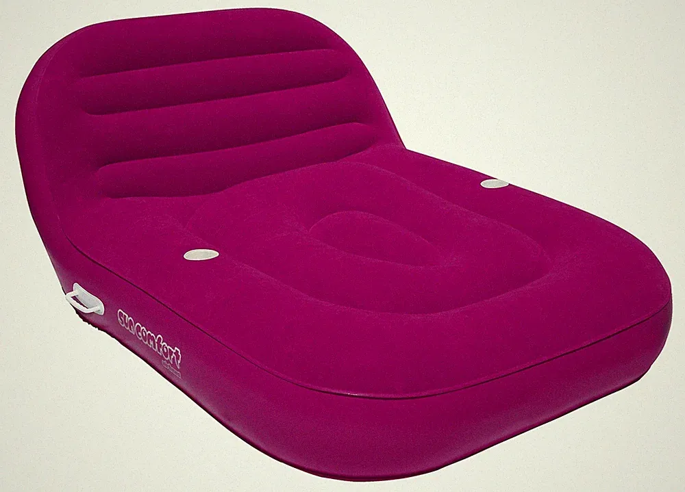 Airhead Sun Comfort Cool Suede Oversized Double Chaise Lounge, Raspberry
