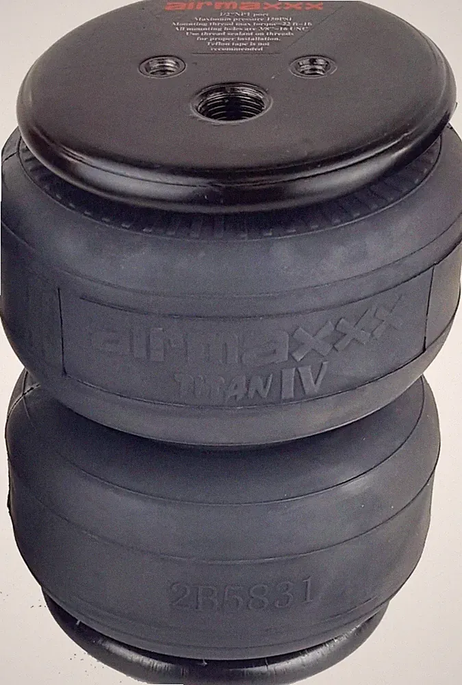 airmaxxx 4 ply 2500 Titan IV bag 11.1" tall 1/2"npt port air spring heavy duty