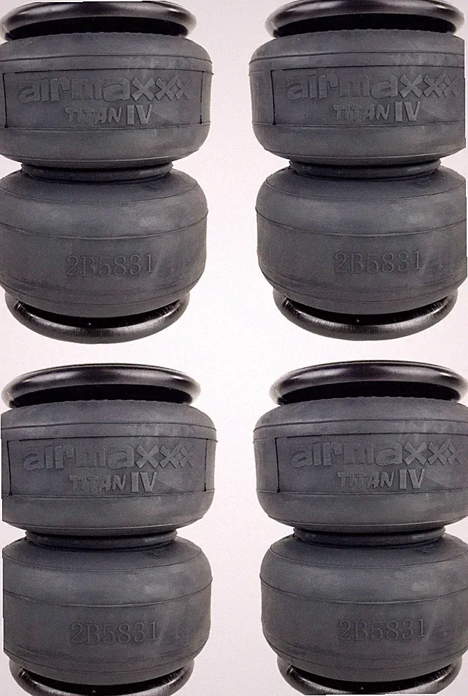 airmaxxx Titan IV 2500 Air Ride Bags 4 Ply Set 1/2"NPT Air Suspension Springs