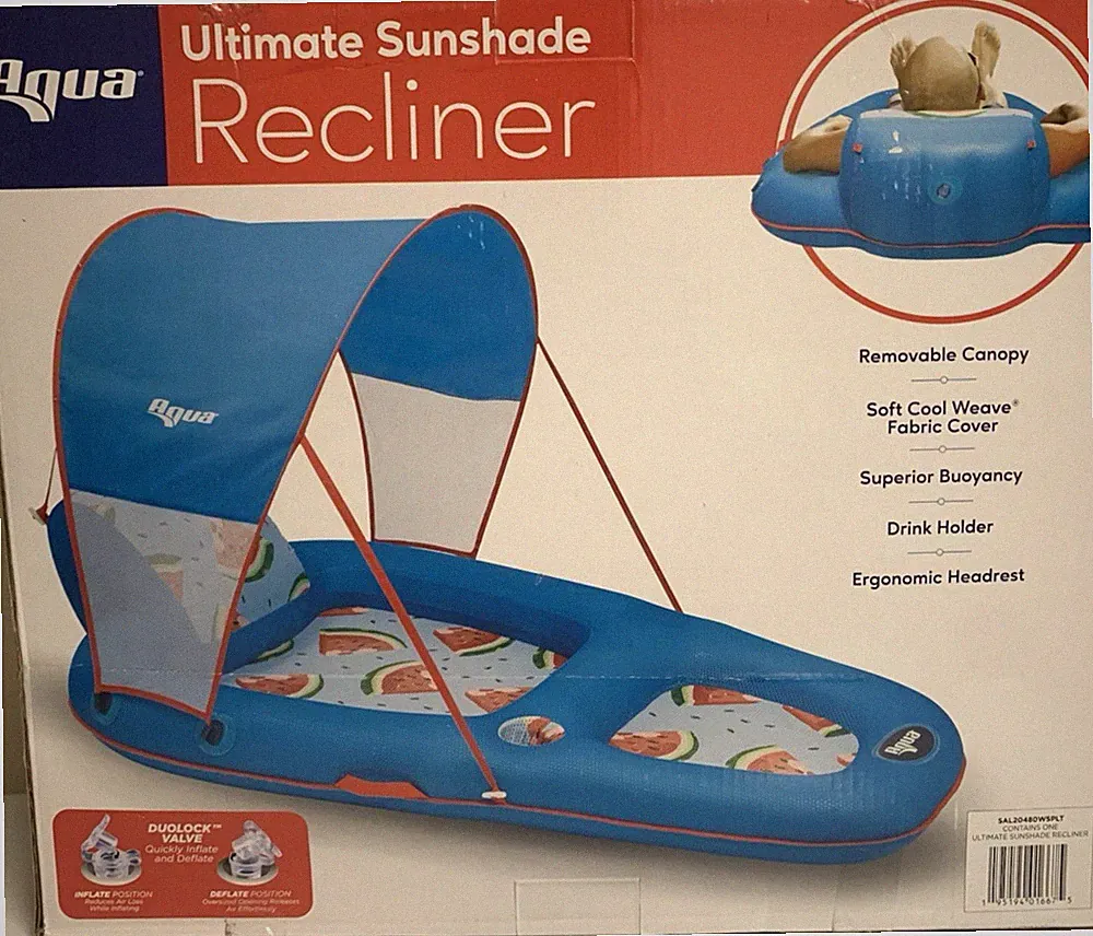 Aqua Ultimate Sunshade Recliner Ultra-Comfortable NEW
