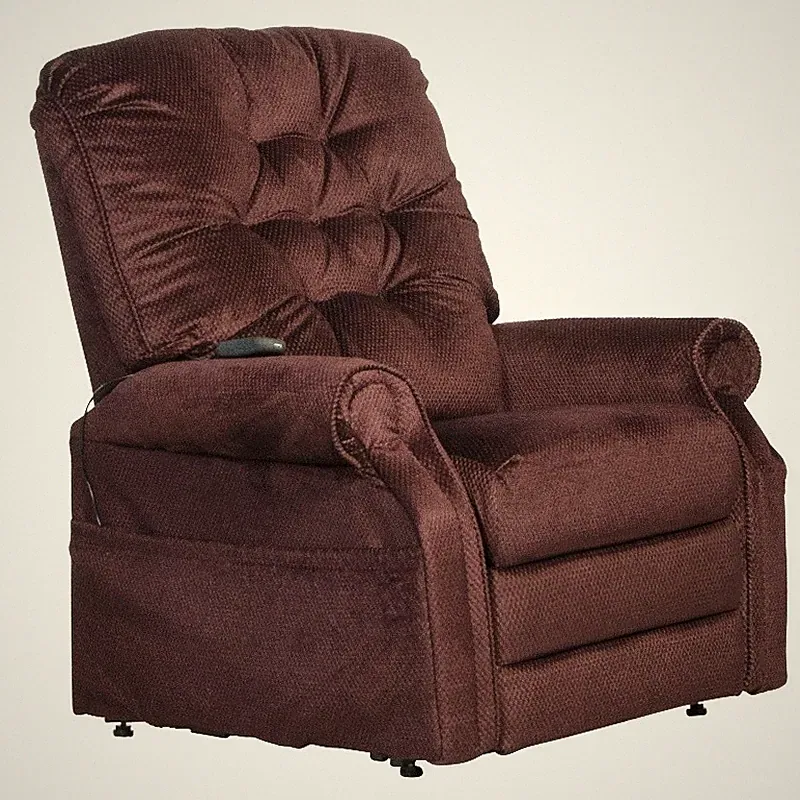 Catnapper Alger Power Lift Assist Lay Flat Recliner in Red Polyester Fabric