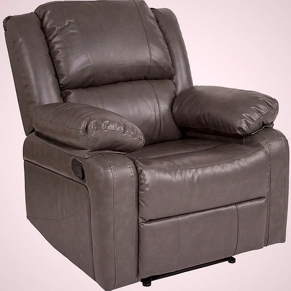 Flash Furniture Harmony Leather Recliner in Gray