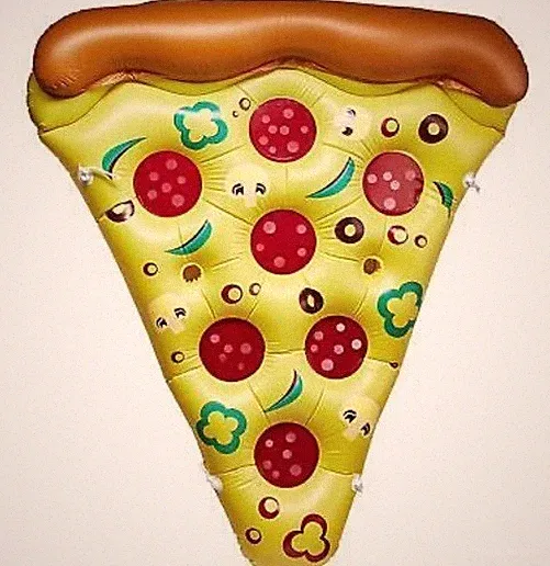GREENCO GIANT INFLATABLE PIZZA POOL FLOAT LOUNGER WITH CONNECTORS 6 X 5 FEET