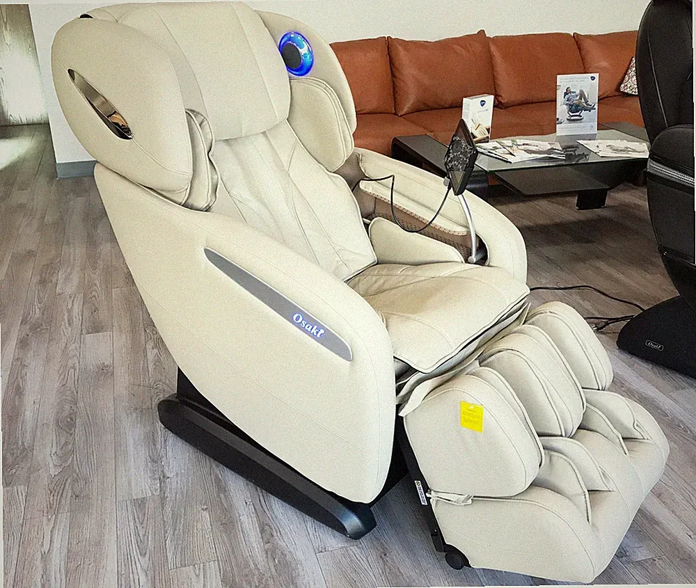 Osaki OS-Pro Maxim Zero Gravity Massage Recliner Chair SL-Track Warm Heat Cream