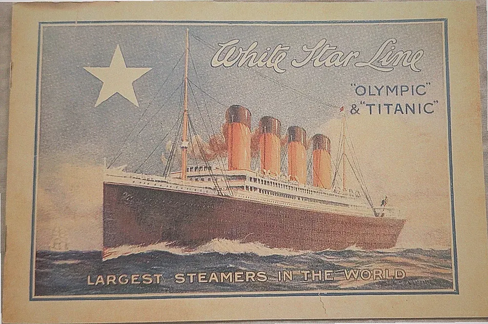 TITANIC Olympic Antique 1st & 2nd Class Brouchure Room Drawings Images Cruises